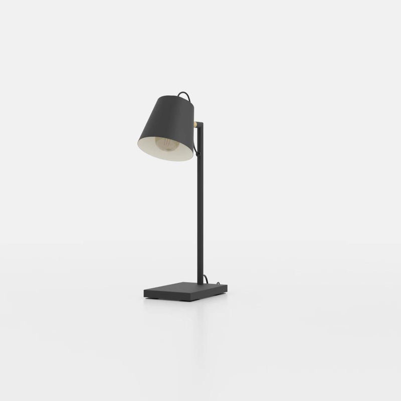 Carregue imagem no visualizador da galeriaCandeeiro de Mesa com Base e Abajur em Metal Preto LACEY EGLO
