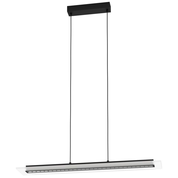 Load image into Gallery viewer, Candeeiro de teto suspenso LED preto com painel acrílico BUCITA EGLO
