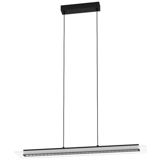 Candeeiro de teto suspenso LED preto com painel acrílico BUCITA EGLO