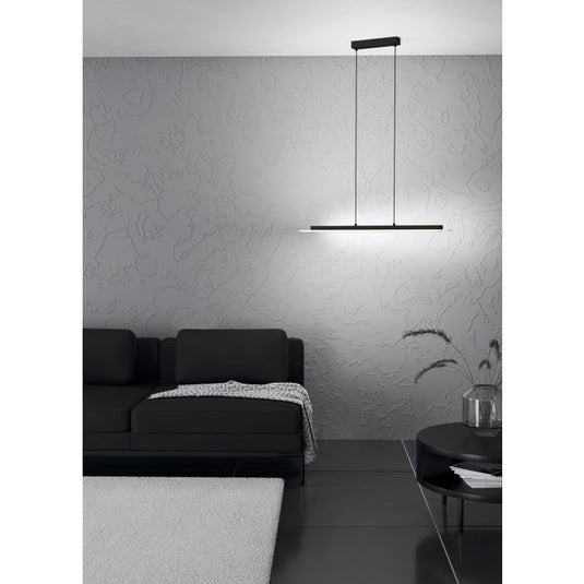 Candeeiro de teto suspenso LED preto com painel acrílico BUCITA EGLO