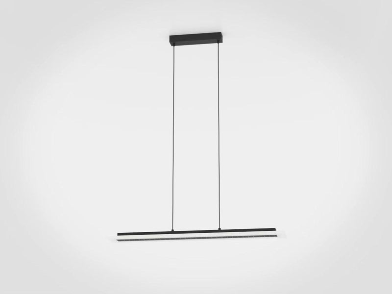 Load image into Gallery viewer, Candeeiro de teto suspenso LED preto com painel acrílico BUCITA EGLO
