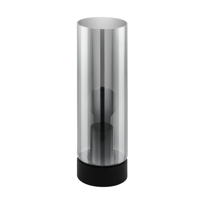 Load image into Gallery viewer, Candeeiro de Mesa com Abajur Cilíndrico Preto Fumado DAMASCO 1 EGLO

