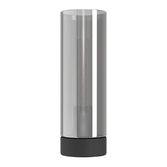Candeeiro de Mesa com Abajur Cilíndrico Preto Fumado DAMASCO 1 EGLO