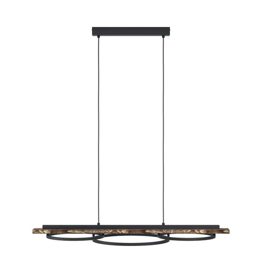 Candeeiro de teto em madeira de pinho e metal preto BOYAL EGLO
