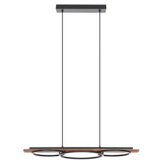 Candeeiro de teto em madeira de pinho e metal preto BOYAL EGLO