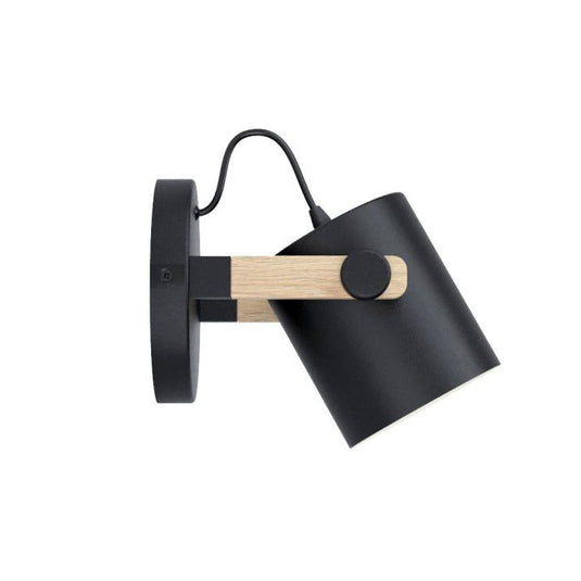 Aplique de Parede Preto-Creme com Madeira HORNWOOD EGLO