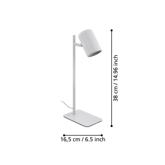 Candeeiro de Mesa LED com Cabeça Ajustável em Metal Branco CEPPINO EGLO