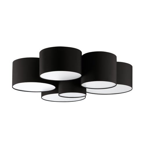 Plafon de tecto preto com 6 focos de luz pastore 2 99509 