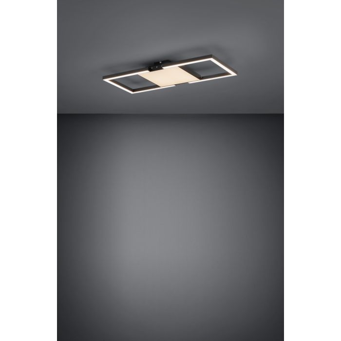 Carregue imagem no visualizador da galeriaCandeeiro de teto LED com molduras quadradas preto MACELLARA EGLO
