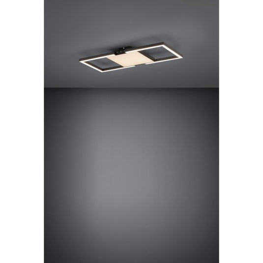 Candeeiro de teto LED com molduras quadradas preto MACELLARA EGLO