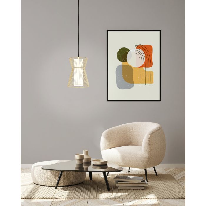 Load image into Gallery viewer, Candeeiro de teto com abajur de arame dourado e vidro opalino MASETA EGLO
