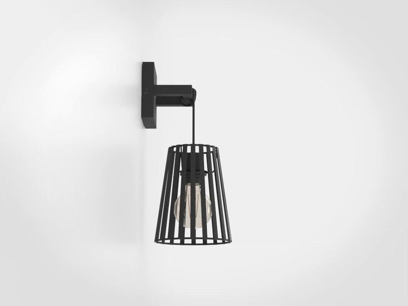 Carregue imagem no visualizador da galeriaAplique de Parede com Abajur Cónico em Ferro Preto BOGOTA EGLO
