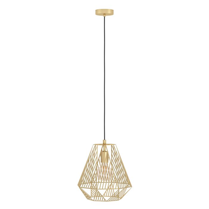 Cargue la imagen en el visor de la galería, Candeeiro de teto com abajur dourado escovado em forma de diamante STYPE EGLO
