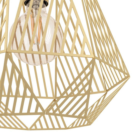 Candeeiro de teto com abajur dourado escovado em forma de diamante STYPE EGLO