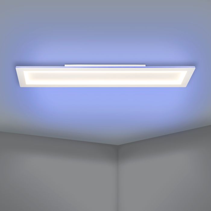 Chargez l'image dans la visionneuse de la galerie, Candeeiro de teto LED branco com moldura RGB PADROGIANO-Z EGLO
