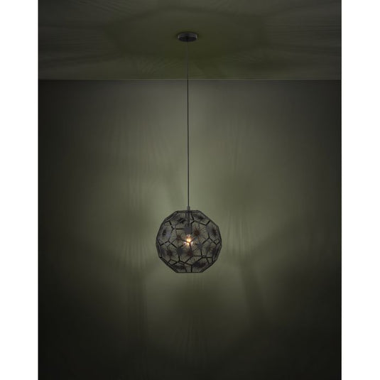 Candeeiro de teto com abajur geométrico em metal preto SKOURA 1 EGLO