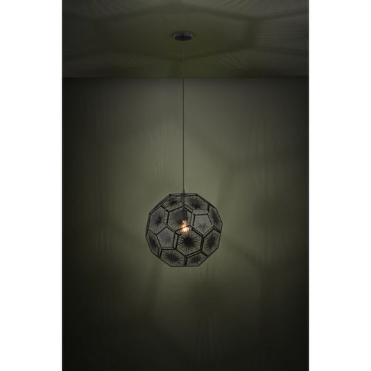 Candeeiro de teto suspenso com design geométrico em aço preto SKOURA 1 EGLO