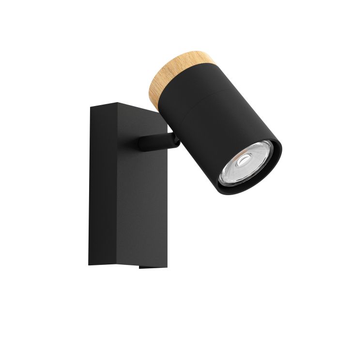 Load image into Gallery viewer, Foco LED de Parede ou Teto com Madeira e Metal Preto CARTAGENA EGLO
