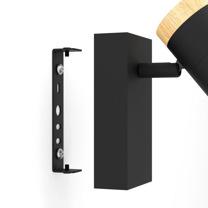 Load image into Gallery viewer, Foco LED de Parede ou Teto com Madeira e Metal Preto CARTAGENA EGLO
