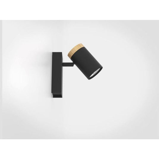 Foco LED de Parede ou Teto com Madeira e Metal Preto CARTAGENA EGLO