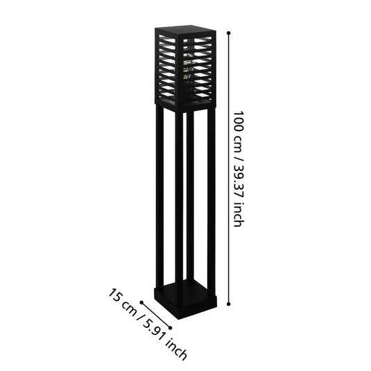 Candeeiro de Pé Exterior com Corpo Cuboide Preto ALAMONTE 3 EGLO