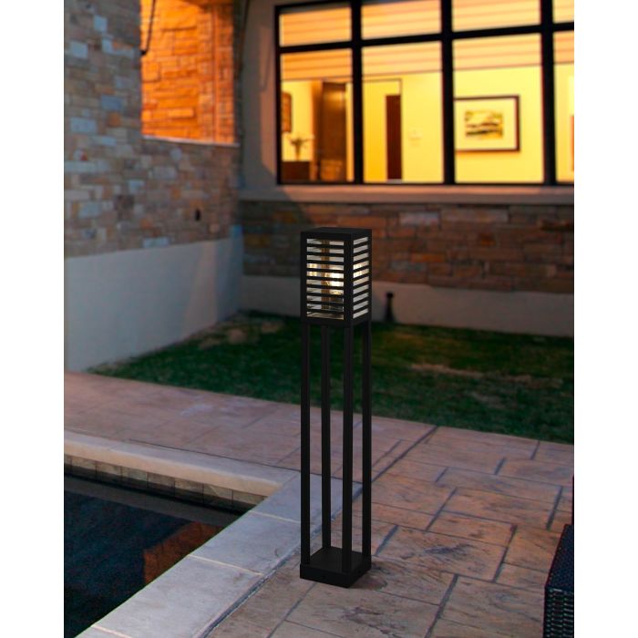 Load image into Gallery viewer, Candeeiro de Pé Exterior com Corpo Cuboide Preto ALAMONTE 3 EGLO
