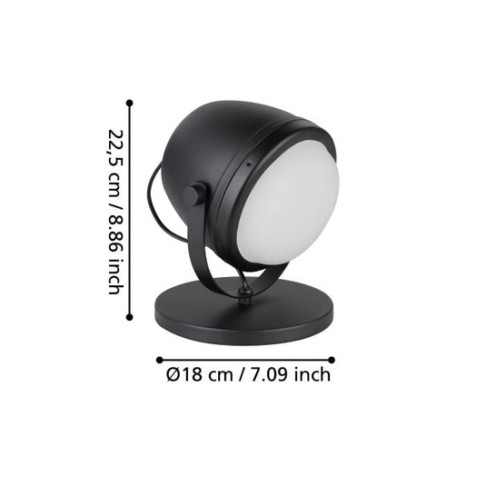 Candeeiro de Mesa com Foco Regulável e Metal Preto UPANEMA EGLO