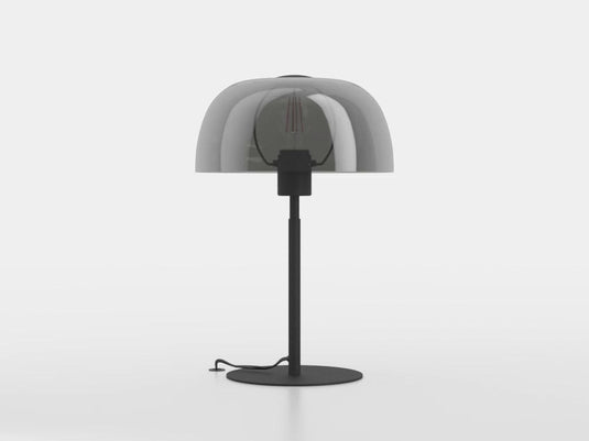 Candeeiro de Mesa com Base em Metal Preto e Abajur em Vidro Fumado SOLO 2 EGLO