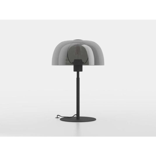 Candeeiro de Mesa com Base em Metal Preto e Abajur em Vidro Fumado SOLO 2 EGLO