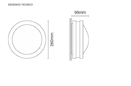 Luminária Saliente de Teto para Exterior em Alumínio Fundido Tromilux