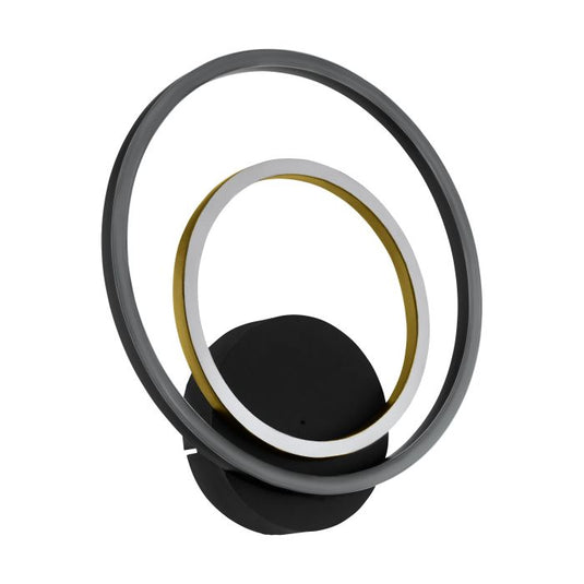Aplique de Parede LED Preto e Dourado LANACERA EGLO