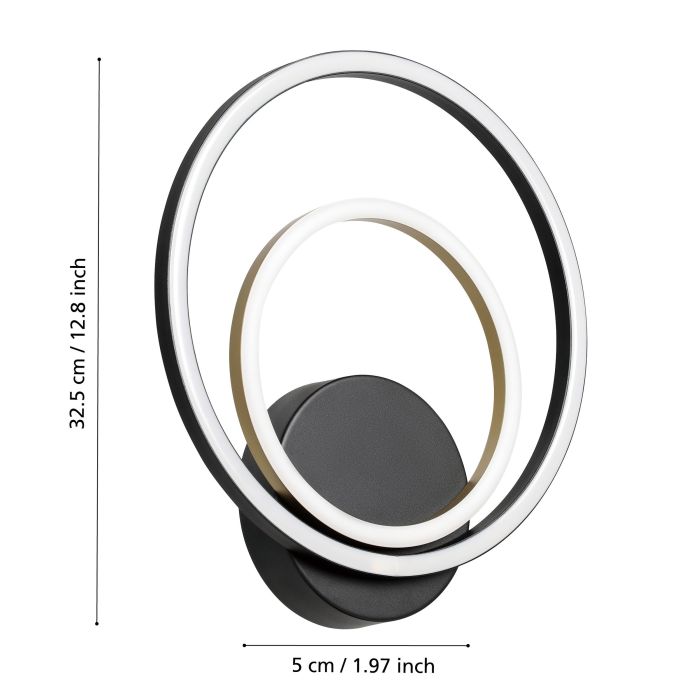 Cargue la imagen en el visor de la galería, Aplique de Parede LED Preto e Dourado LANACERA EGLO
