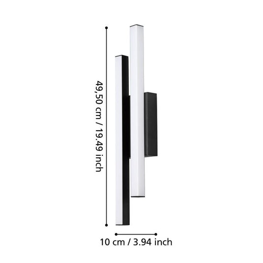 Aplique de Parede Exterior LED em Aço Zincado Preto SERRICELLA EGLO