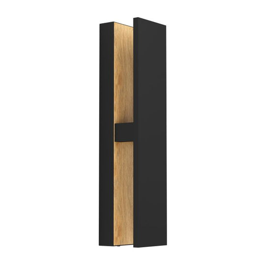 Aplique de Parede LED Preto com Madeira COSTORIO EGLO