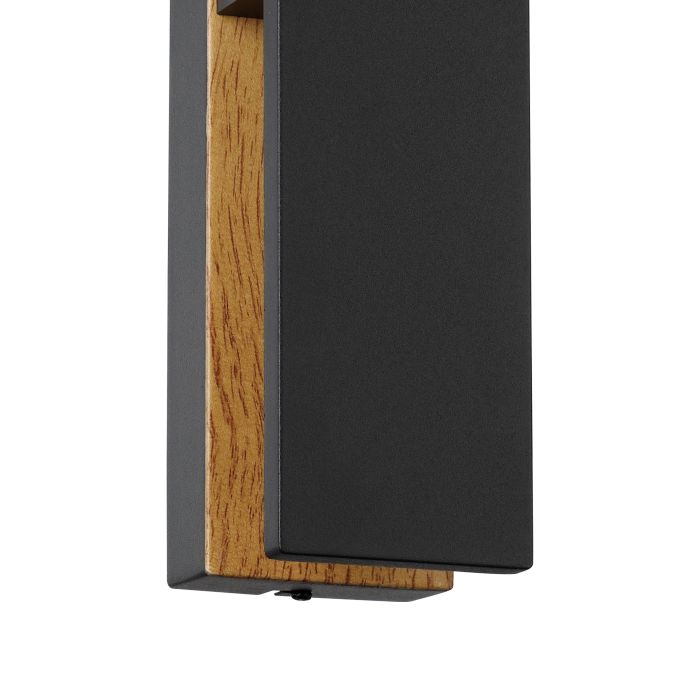 Load image into Gallery viewer, Aplique de Parede LED Preto com Madeira COSTORIO EGLO
