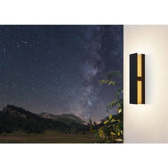 Aplique de Parede LED Preto com Madeira COSTORIO EGLO