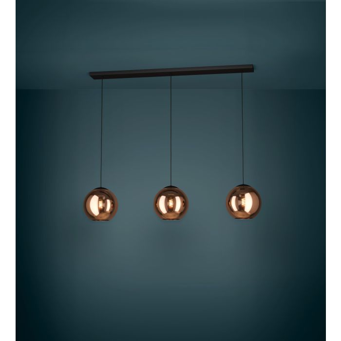 Load image into Gallery viewer, Candeeiro de teto suspenso com vidro cobre CORDOBA EGLO
