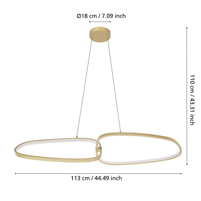 Carregue imagem no visualizador da galeriaCandeeiro de teto LED com perfis orgânicos reguláveis LODOSA EGLO
