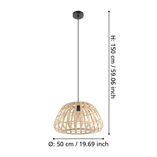 Candeeiro de teto com abajur em bambu natural MONTEZUELO EGLO