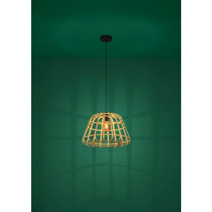 Carregue imagem no visualizador da galeriaCandeeiro de teto com abajur em bambu natural MONTEZUELO EGLO
