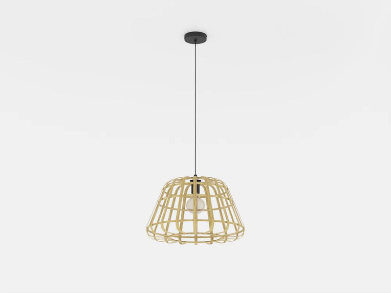 Carregue imagem no visualizador da galeriaCandeeiro de teto com abajur em bambu natural MONTEZUELO EGLO
