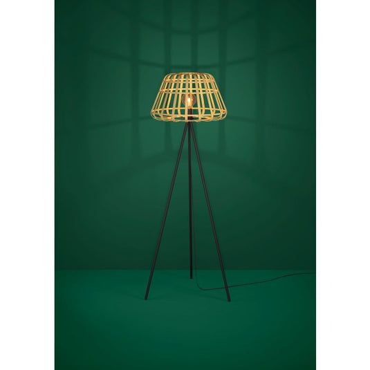 MONTEZUELO Candeeiro de Pé EGLO - Bambu Natural e Metal Preto