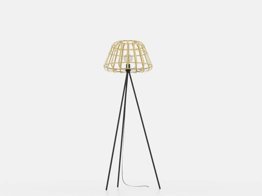 MONTEZUELO Candeeiro de Pé EGLO - Bambu Natural e Metal Preto