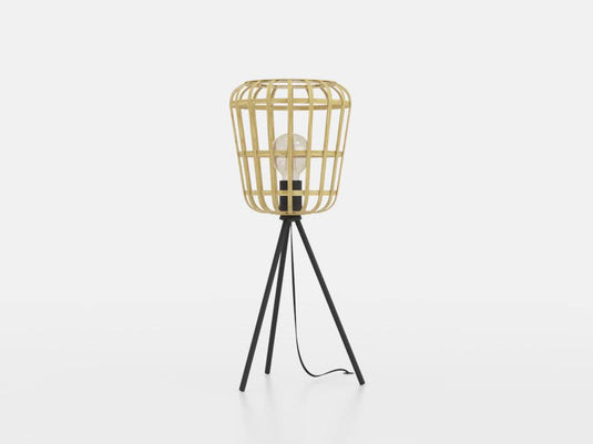 Candeeiro de Mesa com Base Tripé e Abajur de Bambu MONTEZUELO EGLO