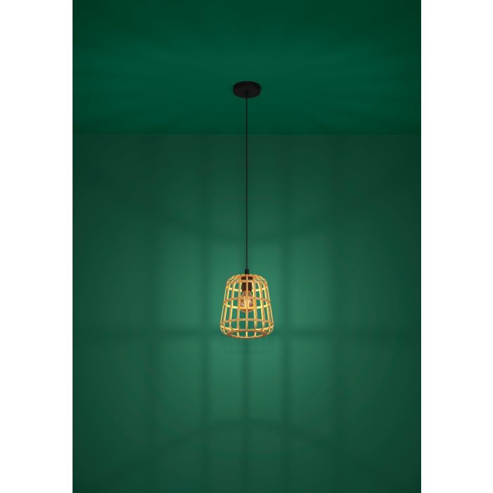 Chargez l'image dans la visionneuse de la galerie, Candeeiro de teto suspenso com abajur de bambu MONTEZUELO EGLO
