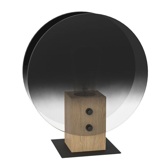Candeeiro de Mesa com Base em Madeira e Vidro Gradiente MILLENA EGLO