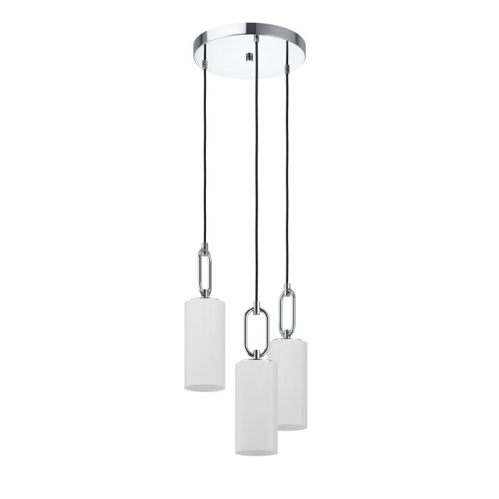 Carregue imagem no visualizador da galeriaCandeeiro de teto com três abajures de vidro opalino MAJANA EGLO
