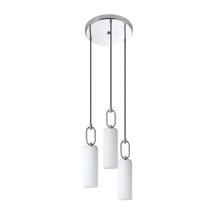 Carregue imagem no visualizador da galeriaCandeeiro de teto com três abajures de vidro opalino MAJANA EGLO

