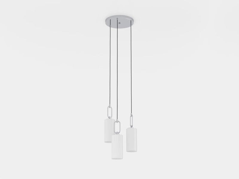 Carregue imagem no visualizador da galeriaCandeeiro de teto com três abajures de vidro opalino MAJANA EGLO
