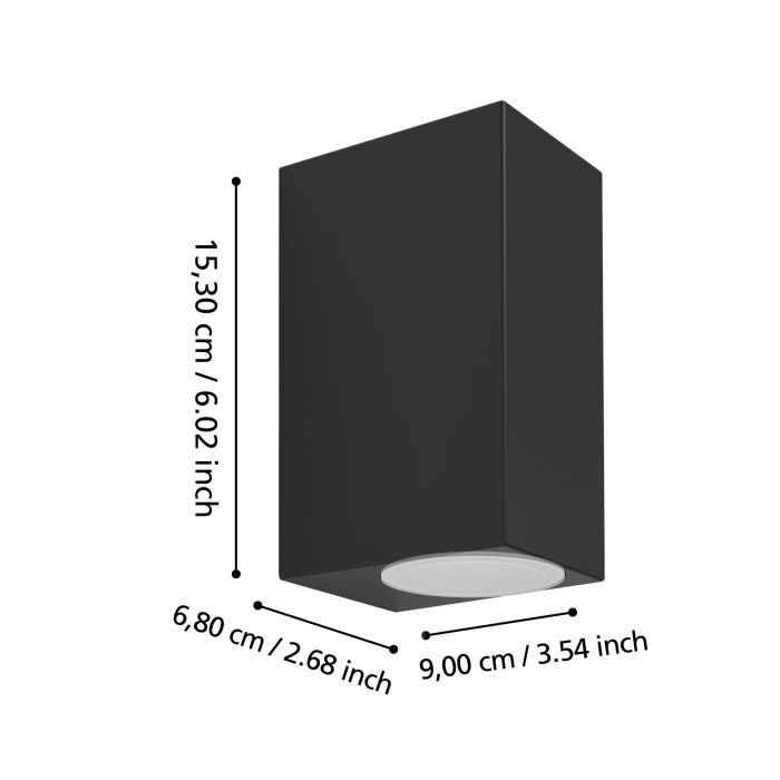 Load image into Gallery viewer, Aplique de Parede Exterior Preto com Dupla Luz GU10 JABAGA EGLO
